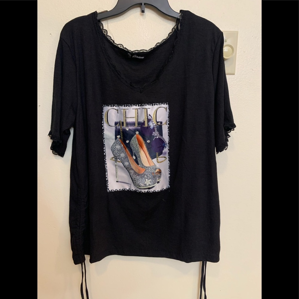 Whoa plus size sparkle T